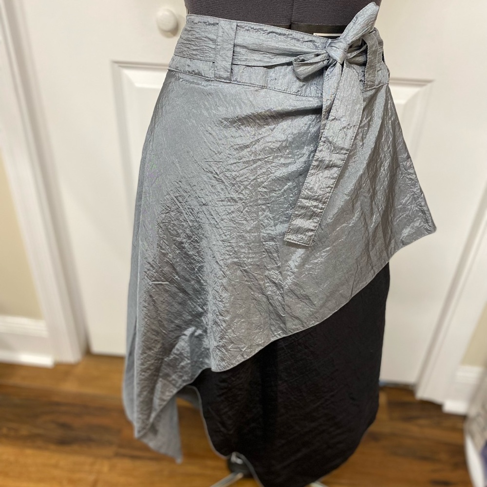 PAZZO Asymmetrical Skirt in Gray and Black